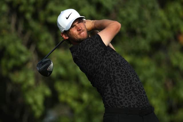 Thomas Peters, a Rolex Series winner in Abu Dhabi the previous week, tees off during the Slync.io Dubai Desert Classic at Emirates Golf Club. Picture: Andrew Redington/Getty Images.