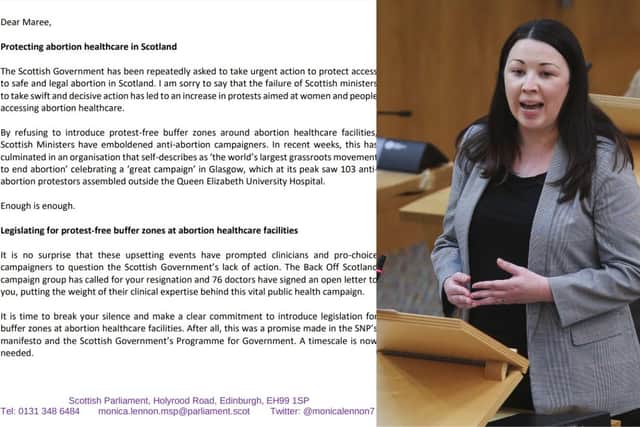 Under the watch of the Women’s Health Minister, Monica Lennon MSP said Scotland is seen as an “easy target” by those who wish to end abortion.