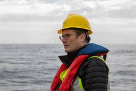 Prime Minister Sir Keir Starmer during a visit to the Beatrice wind farm off the coast of Caithness.