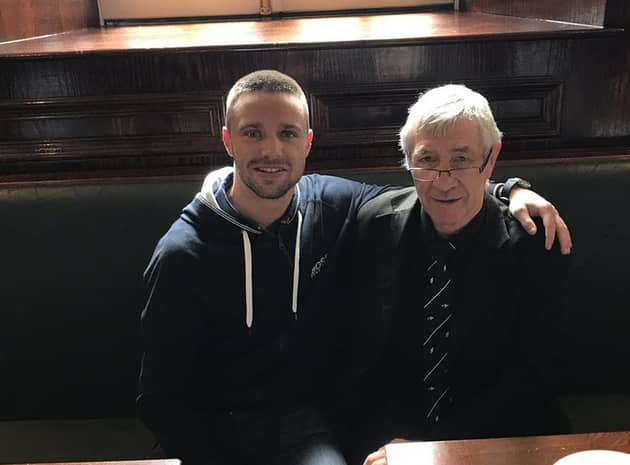Josh Taylor with his boxing hero Ken Buchanan in 2017. Picture: @JoshTaylorBoxer