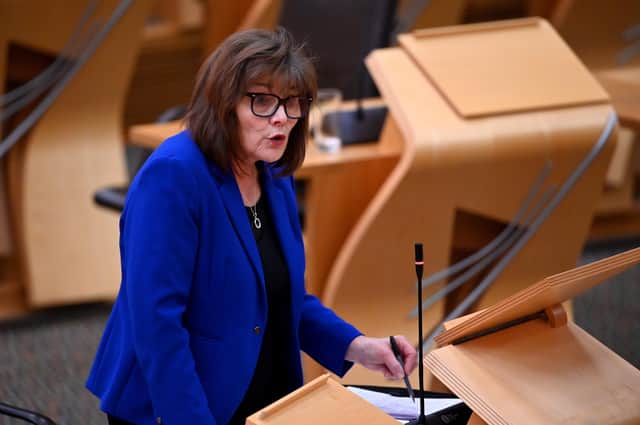Health Secretary Jeane Freeman addresses MSPs in the Scottish Parliament, Edinburgh, on the delivery of the coronavirus vaccine.