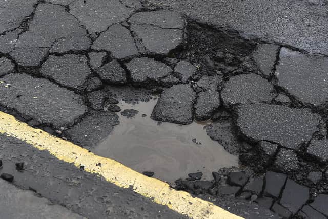 A pothole in London Road in Edinburgh in 2020. (Photo by Lisa Ferguson/The Scotsman)