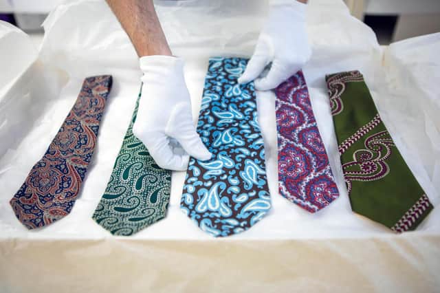 An array of Paisley Pattern ties held in the collection of Paisley Museum. PIC: Elaine Livingstone.