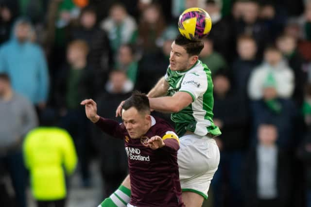 Hibs face a ait over Paul Hanlon for the Edinburgh derby. (Photo by Mark Scates / SNS Group)