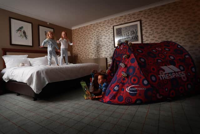 Children enjoy a tent sleep over at Dalmahoy