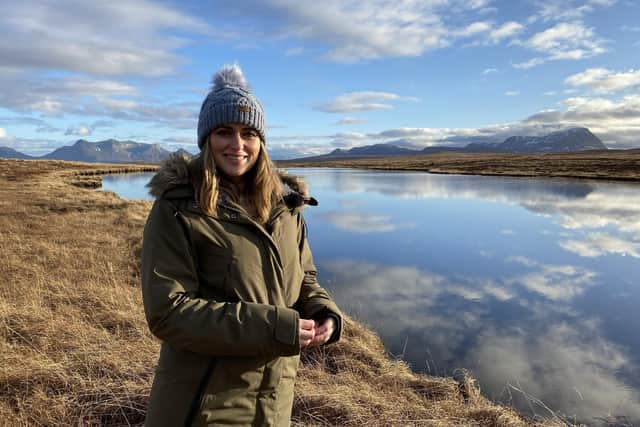 Anne McAlpine out filming Landward. Pic: BBC Studios