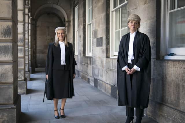 Lord Advocate Dorothy Bain QC (right) and Solicitor General Ruth Charteris QC (left) after the swearing in ceremony at the Court of Session in Edinburgh. Picture: Jane Barlow/PA Wire