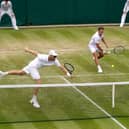 Jamie Murray (left) and Bruno Soares in action during their match against John Peers and Filip Polasek.
