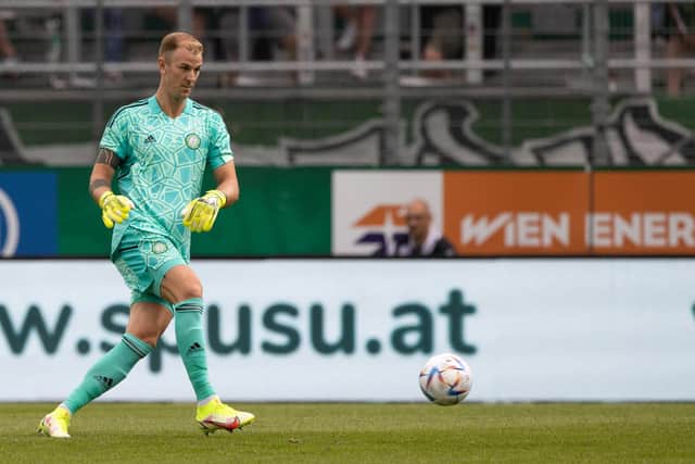 Celtic keeper Joe Hart confesses it has taken time to play as high up the pitch as his manager Ange Postecoglou wants him to do. (Photo by Craig Williamson / SNS Group)