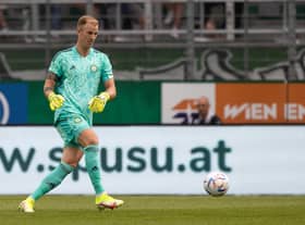 Celtic keeper Joe Hart confesses it has taken time to play as high up the pitch as his manager Ange Postecoglou wants him to do.  (Photo by Craig Williamson / SNS Group)