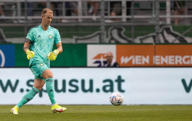 Celtic keeper Joe Hart confesses it has taken time to play as high up the pitch as his manager Ange Postecoglou wants him to do.  (Photo by Craig Williamson / SNS Group)
