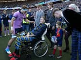 Jamie Ritchie with Doddie Weir and family before Scotland's match against New Zealand. (Photo by Craig Williamson / SNS Group)
