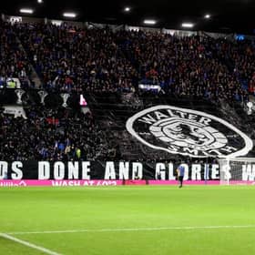 Rangers' fans display in tribute to their legendary manager Walter Smith during a Cinch Premiership match between Rangers and Aberdeen at Ibrox stadium, on October 26, 2021, in Glasgow, Scotland. (Photo by Alan Harvey / SNS Group)