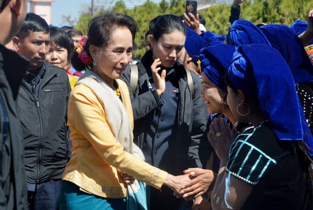 Aung San Suu Kyi, seen here in February last year, has been arrested following a military coup in Myanmar (Picture: Thet Aung/AFP via Getty Images)
