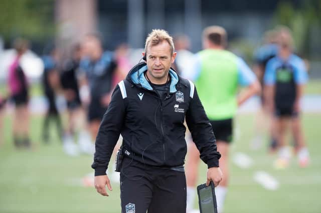 Head coach Danny Wilson oversees a Glasgow Warriors training session at Scotstoun. They are back in action at the start of September.