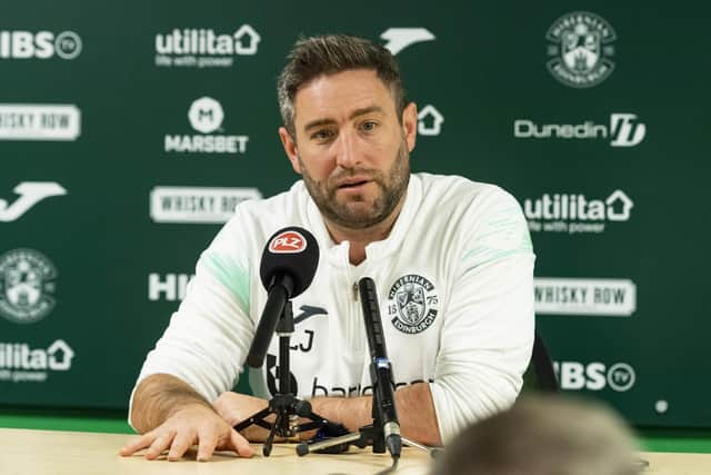 Lee Johnson suggests "the jury's out" on the managerial credentials of Michael Beale ahead of the new Rangers manager's competitive bow that will come with hosting his Hibs side as the cinch Premiership resumes on Thursday. Photo by Mark Scates / SNS Group)