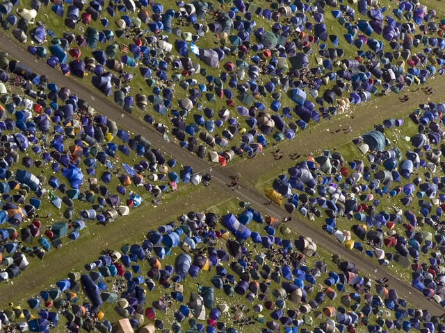 An aerial view of T in the Park 2016.