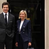 Susie Wolff, Managing Director of F1 Academy, alongside husband Toto Wolff, Mercedes team principal, at Downing Street on July 4, 2023. (Photo by Dan Kitwood/Getty Images)