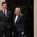 Susie Wolff, Managing Director of F1 Academy, alongside husband Toto Wolff, Mercedes team principal, at Downing Street on July 4, 2023. (Photo by Dan Kitwood/Getty Images)