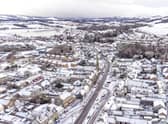 Snow fall in Biggar in South Lanarkshire. A yellow alert for snow and ice has been issued by the Met Office for most of Scotland until 1800 hours tonight. Picture date: Monday December 26, 2022.