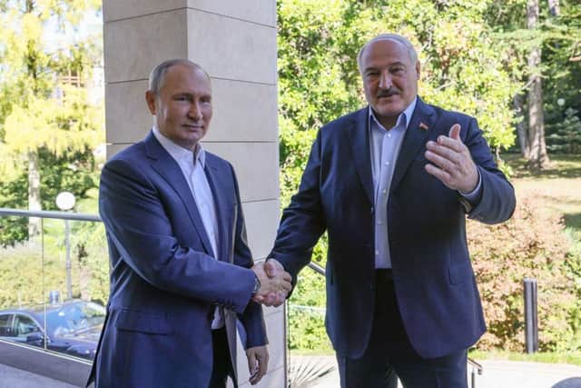 Russian President Vladimir Putin meets with his Belarus' counterpart Alexander Lukashenko in Sochi last week.