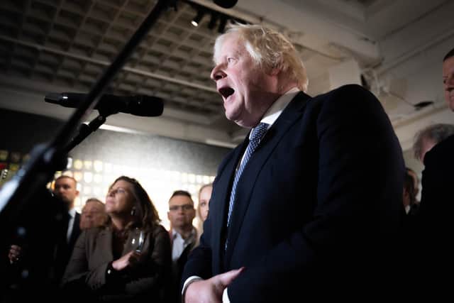 Former prime minister Boris Johnson speaking at an exhibition. PIC: James Manning/PA Wire