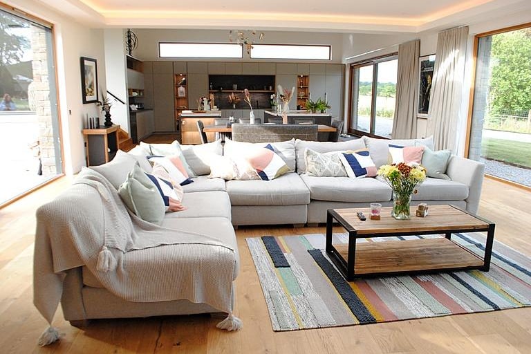Another view of the open plan kitchen and living area.