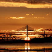 52 year-old Martin Brown captured the sun rising over the Queensferry Crossing, the Forth Road Bridge and the ‘iconic’ Forth Rail Bridge this morning (Photo: Martin Brown).