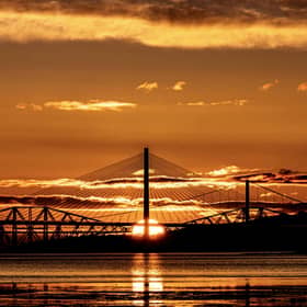 52 year-old Martin Brown captured the sun rising over the Queensferry Crossing, the Forth Road Bridge and the ‘iconic’ Forth Rail Bridge this morning (Photo: Martin Brown).