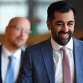 Humza Yousaf arrives to attend his debut First Minister’s Questions on Thursday (Picture: Andy Buchanan/AFP/Getty)