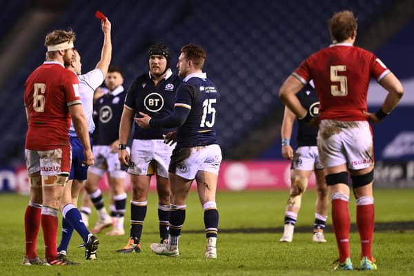 Zander Fagerson was sent off in Scotland's narrow home defeat by Wales in last season's Guinness Six Nations. (Photo by Stu Forster/Getty Images)