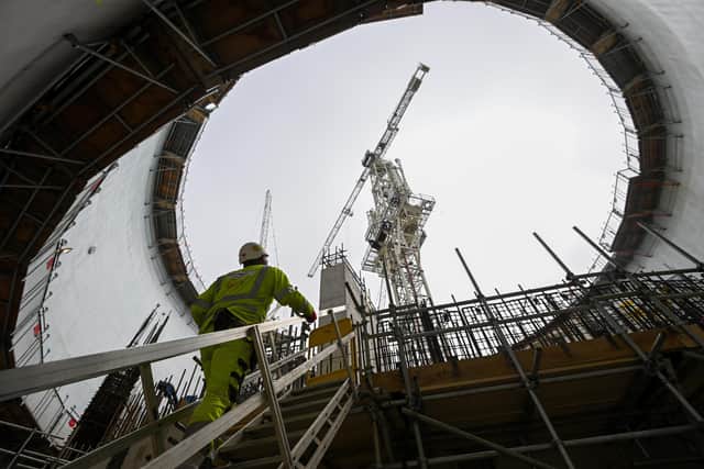 Construction work continues on the delayed and over-budget Hinkley Point C nuclear reactors (Picture: Finnbarr Webster/Getty Images)