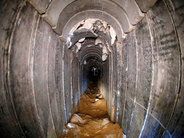 A tunnel, discovered in 2018, that Israel said was dug by the Islamic Jihad group, led from Gaza towards a kibbutz of Kissufim in southern Israel (Picture: Jack Guez/AFP via Getty Images)
