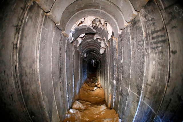 A tunnel, discovered in 2018, that Israel said was dug by the Islamic Jihad group, led from Gaza towards a kibbutz of Kissufim in southern Israel (Picture: Jack Guez/AFP via Getty Images)