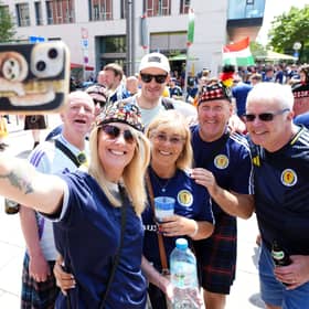 Scotland fans in Stuttgart ahead of their Euro 2024 group A game against Hungary