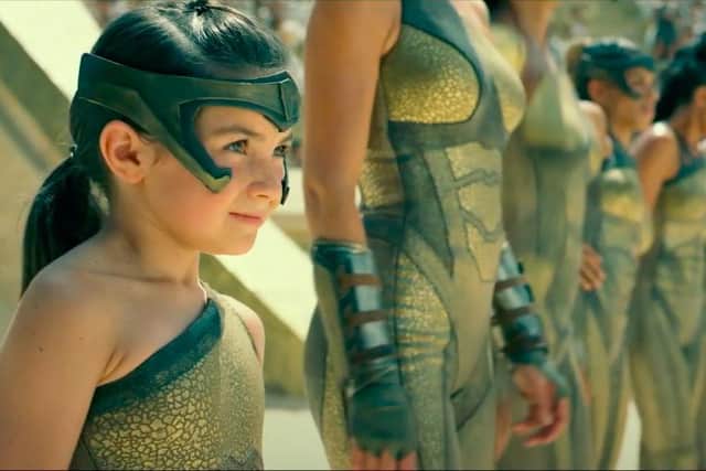 Lilly Aspell plays a young Wonder Woman in the new blockbuster movie (Photo: Warner Bros. Pictures)