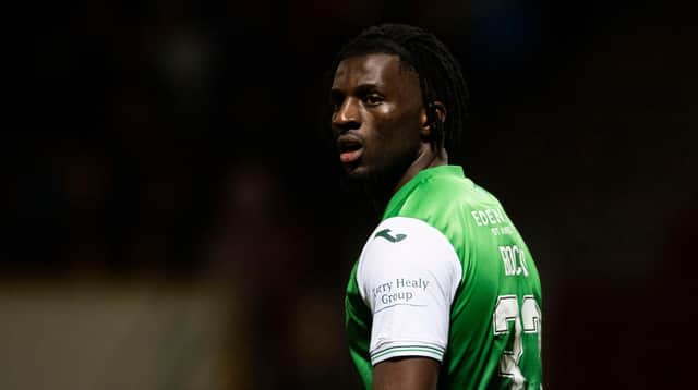 Hibs defender Rocky Bushiri has joined the club on loan from Norwich.