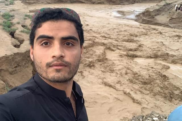 Oxford University student Israr Khan, who also studied law at Aberdeen University between 2016 and 2020, returned to his native Pakistan to visit in August and plans to come back to the UK in October. He saw a man drown in Pakistan as a result of catastrophic floods. Picture: Israr Khan/PA Wire
