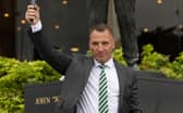 Brendan Rodgers addresses the fans outside the club's stadium following his Friday parading as Celtic manager for a second stint in which he will consider compromises to his natural expansive playing style to improve the club's standing in European competition. (Photo by Craig Foy / SNS Group)