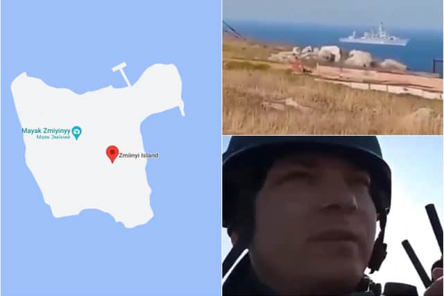 Russian warships shell Ukraine's Snake Island in Black Sea, what happened on Zmiinyi Island in Odesa region? Footage shared on social media appears to show the moment Ukrainian soldiers stood their ground against a Russia warship. “All border guards died heroically but did not give up,” President Volodymyr Zelensky of Ukraine said. Images: Social Media