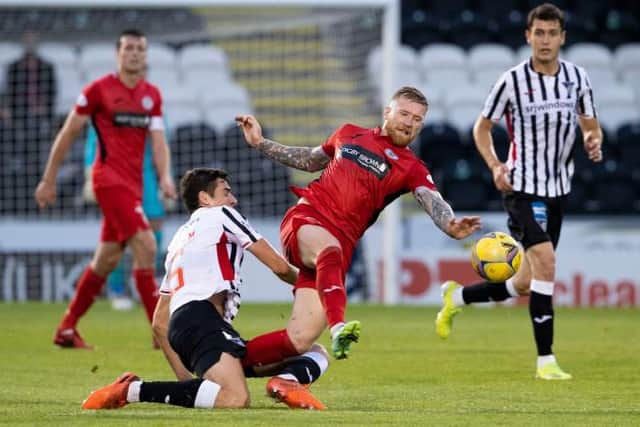 St Mirren midfielder Alan Power (centre) made an impressivd debut for the Paisley side in their 1-0 Premier Sports Cup win over Dunfermline. (Photo by Alan Harvey / SNS Group)