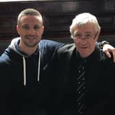 Josh Taylor and Ken Buchanan, pictured in 2017. Picture:  @JoshTaylorBoxer/Twitter