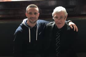 Josh Taylor and Ken Buchanan, pictured in 2017. Picture:  @JoshTaylorBoxer/Twitter
