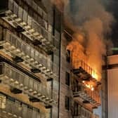 An image from social media site X, posted by Graham Simpson of a fire in Breadalbane Street, Edinburgh. Picture: Graham Simpson/PA/PA Wire