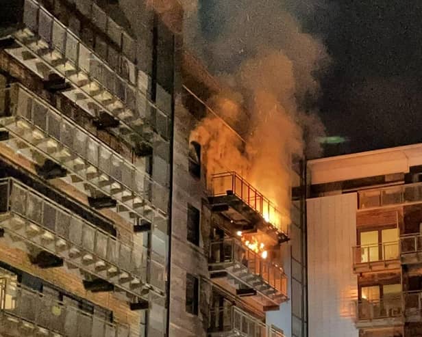 An image from social media site X, posted by Graham Simpson of a fire in Breadalbane Street, Edinburgh. Picture: Graham Simpson/PA/PA Wire