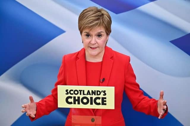 First Minister Nicola Sturgeon says opponents are ‘running scared’ of the debate on Scottish independence. Picture: Jeff J Mitchell/Getty Images