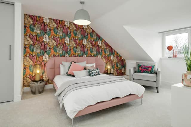 A vibrant double bedroom