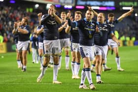 Man of the match Finn Russell celebrates Scotland's victory over Wales and a hat-trick of dazzling set-ups