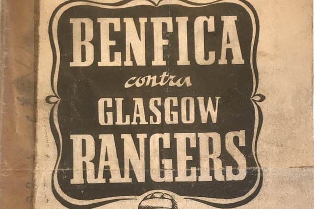The programme from the 1948 friendly between Benfica and Rangers