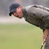 Rory McIlroy of Northern Ireland reacts after missing a putt in the final round of the 151st Open at Royal Liverpool. Picture: Ross Kinnaird/Getty Images.